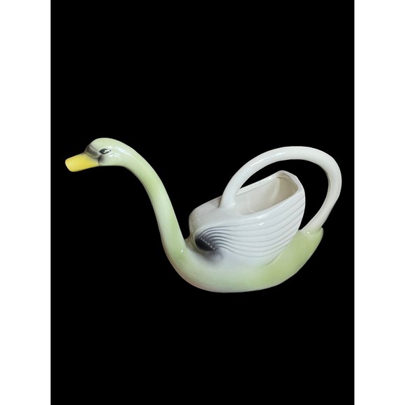 Accents Vintage Zanesville Pottery Swan Planter Watering Can Pitcher